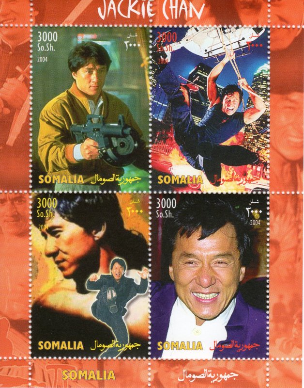 Somalia 2004 JACKIE CHAN MBE Hong Kongese Martial Artist/Helicopter Shlt (4) MNH