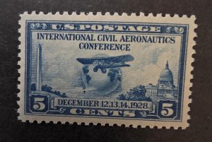 SUPERB 98 PSE Cert US Scott 650 1928 Mint MNH OG Unused Stamp Airplane  PSE9