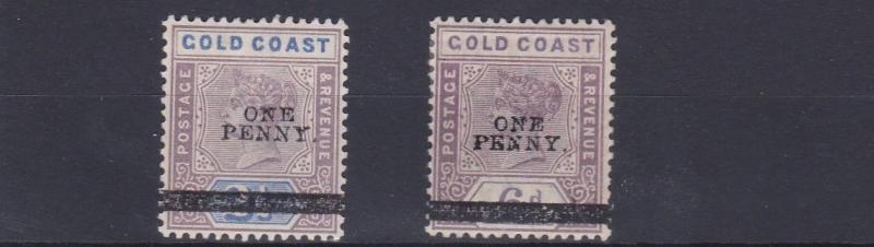 GOLD COAST   1901      SG 35 + 36    2 SURCHARGE VALUES     MH   