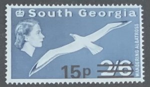 SOUTH GEORGIA 1977/8  SURCHARGES 15p SG64w  UNMOUNTED MINT