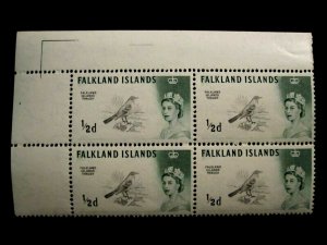 FALKLAND ISLANDS - SCOTT# 128 - BLOCK 4 - MNH - CAT VAL $20.00