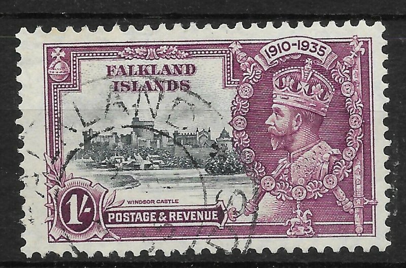 FALKLAND ISLANDS SG142c 1935 JUBILEE 1/= LIGHTNING CONDUCTOR VAR USED