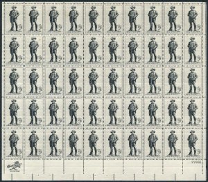 US Stamp - 1964 Sam Houston - 50 Stamp Sheet - Scott #1242