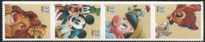 Scott #3865-3868a MNH Art of Disney Strip of 4