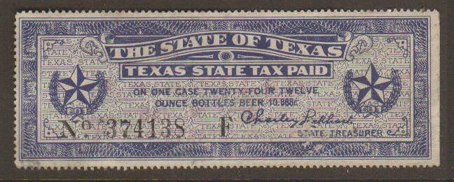 United States Texas Beer Stamp #B2