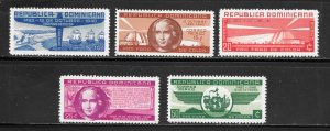 Dominican Republic Scott C35-39 Unused LHOG - 1940 Discovery of America Issue