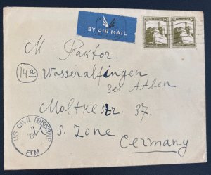 1947 Tel Aviv Palestine Airmail Censored cover To Germany