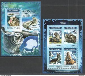 2014 Mozambique Animals Fauna Polar Seals Kb+Bl ** St2422