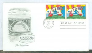 US 1527 1974 10c Expo '74 pair FDC, Artmaster cachet