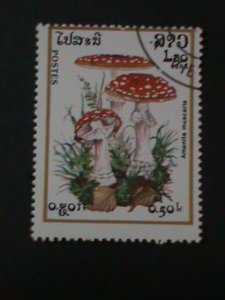 LAOS-1985  LOVELY BEAUTIFUL MUSHROOMS FANCY CANCEL-VF LAST ONE