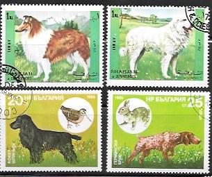 Topical Stamps - Dogs  Romania, Bulgaria, San Marino . . . .