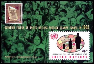 UNITED NATIONS Postage Stamps Souvenir Folder (1965) MNH