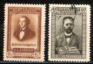 Russia Sc# 1584-1585 Used 1951 Composers