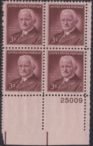 1062 George Eastman Plate Block MNH