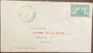 D)1949, CANADA, FIRST DAY COVER, ISSUE, INCORPORATION OF NEWFOUNDLAND INTO THE