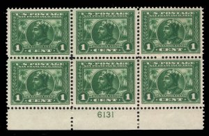 MOMEN: US STAMPS #397 PLATE BLOCK OF 6 MINT OG NH VF LOT #89289