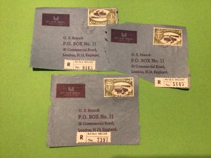 Brunei 1967 Kuala Belait Registered Airmail Cover fronts Ref 58721