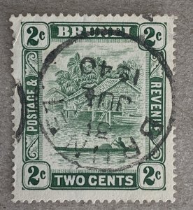 Brunei 1933 2c green,  SON 31 JUL 1940 cds.  Scott 45,  CV $1.25.   SG 62