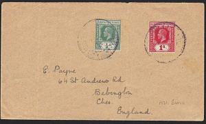 GILBERT & ELLICE 1931 cover to UK via Fiji - BERU undated pmk..............68823 