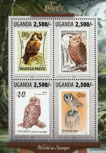 Owls Stamp Postage Stamp France Zimbawe Grand Duc Bird S/S MNH #3156 / Bl.441