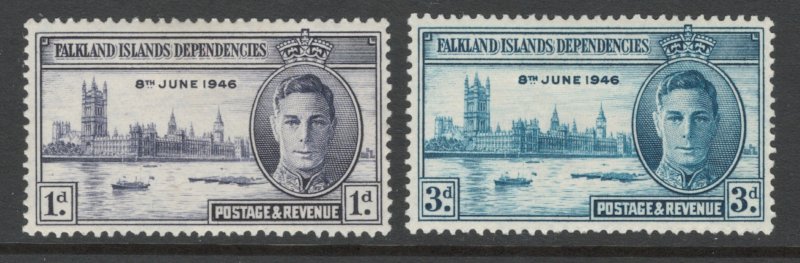 Falkland Islands Dependencies 1946 Peace Omnibus Issue Scott # 1L9 - 1L10 MH