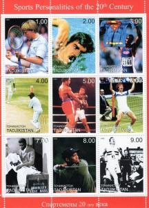 Tajikistan 1999 - M.Ali Box  - Sports Sheetlet (9) Perforated MNH
