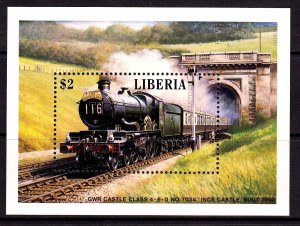 Liberia 1988 Locomotives Mint MNH Miniature Sheet SC 1090