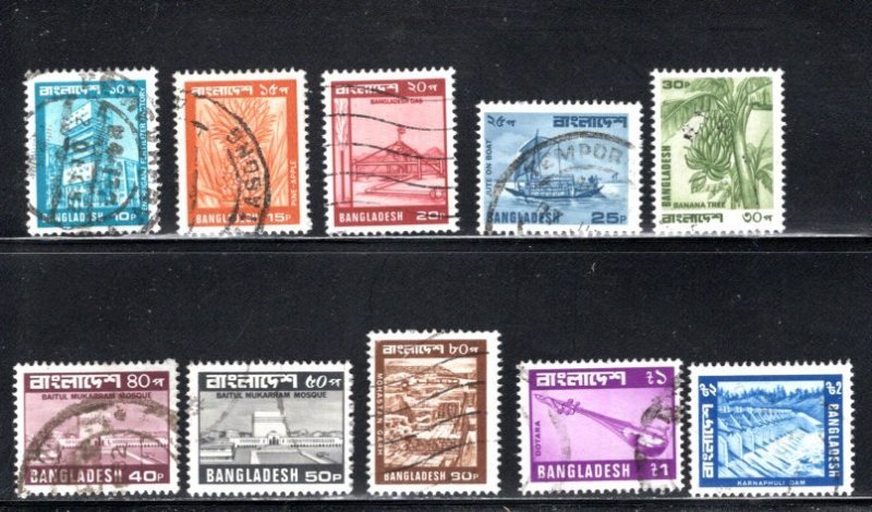 Bangladesh  #166-175 short set  VF  Used, CV  $21.50 .....  0470031