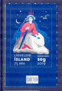 Iceland 2019 Republic Iceland 75 Years Mountain Woman Birds Mi. 1574 MNH