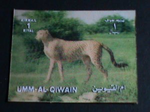 ​UMM-AL-QIWAIN 3D AIRMAIL STAMP  WILD ANIMALS-LEOPARD MNH- SPECIAL STAMP-VF