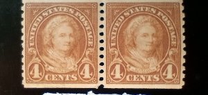 1924 Sc# 601 MNH 4c coil pair