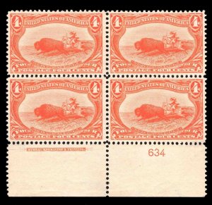 momen: US Stamps #287 PLATE BLOCK MINT OG LH VF LOT #78914