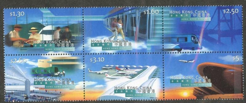 HONG KONG Sc#816-821 1998 New Airport Complete Set OG Mint NH