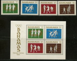 BAHAMAS Sc#559-562, 562a 1984 Summer Olympics Set & S/S OG Mint H & NH