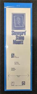 Stamp Mounts Supplies Showgard #57 New 15 strips 57mm by 215mm Black background