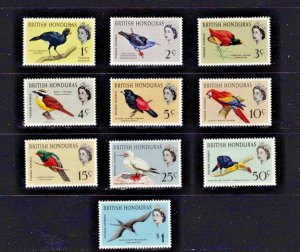 British Honduras 1962, Birds Definitive, short set to $1, Mint