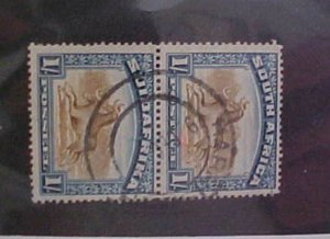 SOUTH AFRICA STAMPS gibbons #36A PAIR cat.$140.00 USED