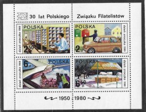 1980   POLAND  -  SG.  MS 2709  -  STAMP DAY    -  MNH