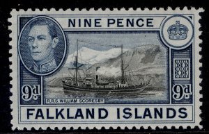 FALKLAND ISLANDS GVI SG157, 9d black & grey-blue, M MINT. Cat £28.