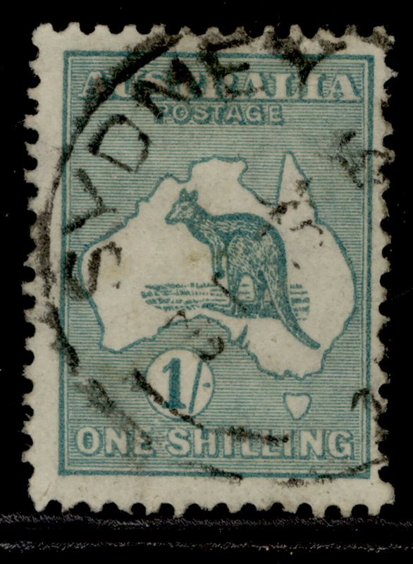 AUSTRALIA GV SG28, 1s blue-green, USED. Cat £35.