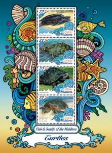 MALDIVES 2016 SHEET TURTLES MARINE LIFE mld161002a