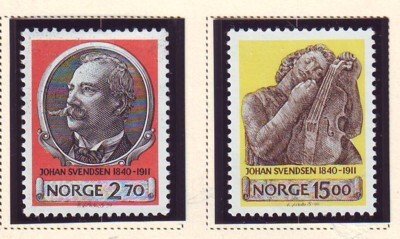 Norway Sc 982-983 1990 Svendsen stamp set mint NH