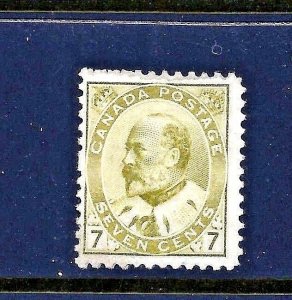 1903+ Canada Scott #92 Unused ~ Sc CV = $220.00 ~ 7c King Edward VII Issue
