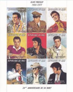 Mali # 894, Elvis Presley Mint Sheet, NH, 1/2 Cat.