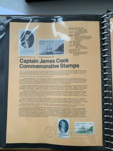 USPS Souvenir Page Scott 1732-1733 , 1978 captain James cook stamps