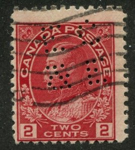 Canada #106 Used Admiral EC/&E Perfin E6