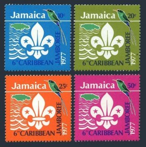 Jamaica 427-430, MNH. Mi 427-430. Scouting, Caribbean Jamboree, 1977.Doctor bird