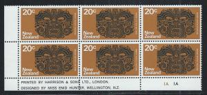 NEW ZEALAND SC# 452 INSCRIPTION B/6 LL FVF/MNH 1970