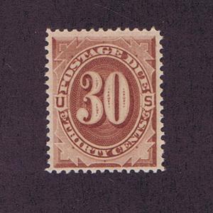 SC# J20 UNUSED OG MNH 30c POSTAGE DUE STAMP, 1884, PSE CERT, VF