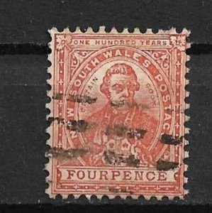 1899 New south Wales Sc104B 4p Capt. Cook used